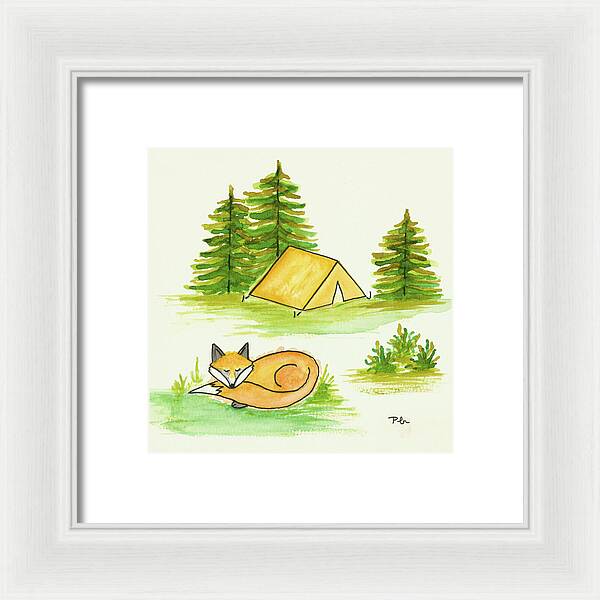Fox Sleeping Kids Room Fine Art Print - Framed Print