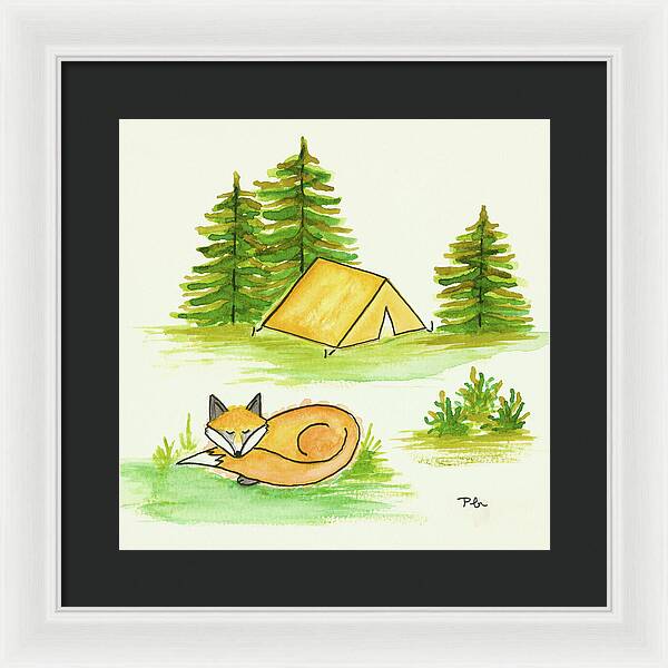 Fox Sleeping Kids Room Fine Art Print - Framed Print