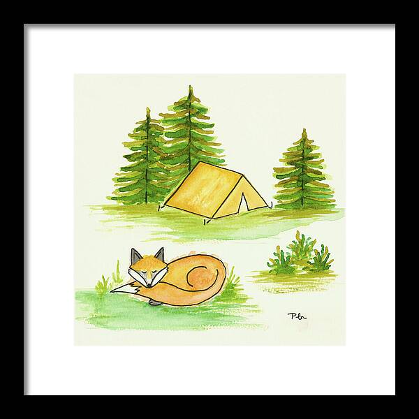 Fox Sleeping Kids Room Fine Art Print - Framed Print