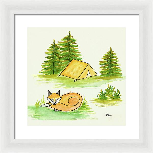 Fox Sleeping Kids Room Fine Art Print - Framed Print