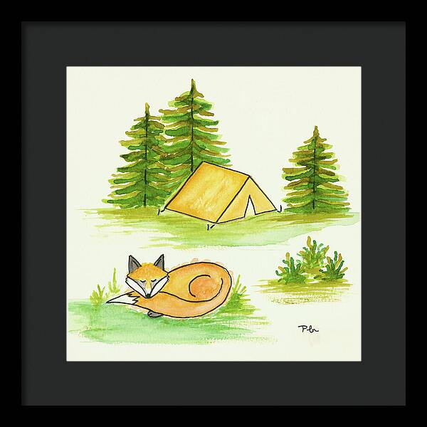 Fox Sleeping Kids Room Fine Art Print - Framed Print