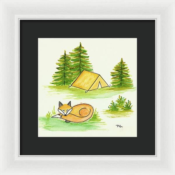 Fox Sleeping Kids Room Fine Art Print - Framed Print
