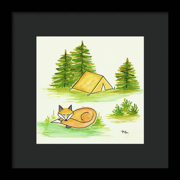 Fox Sleeping Kids Room Fine Art Print - Framed Print