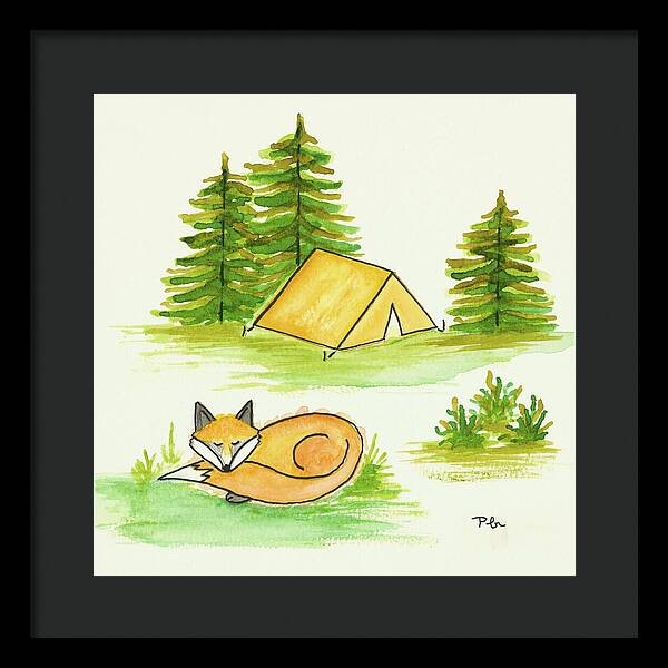 Fox Sleeping Kids Room Fine Art Print - Framed Print