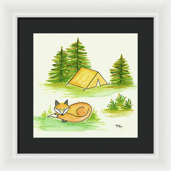 Fox Sleeping Kids Room Fine Art Print - Framed Print