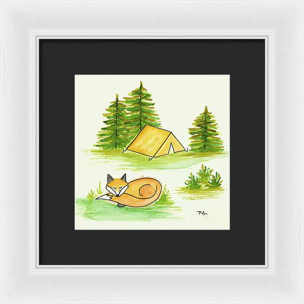 Fox Sleeping Kids Room Fine Art Print - Framed Print