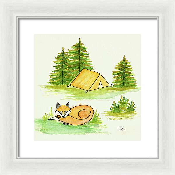 Fox Sleeping Kids Room Fine Art Print - Framed Print