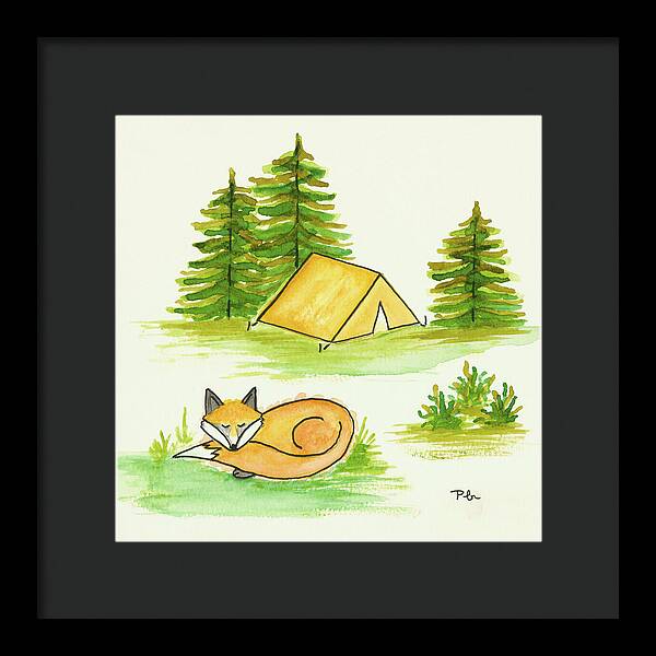 Fox Sleeping Kids Room Fine Art Print - Framed Print