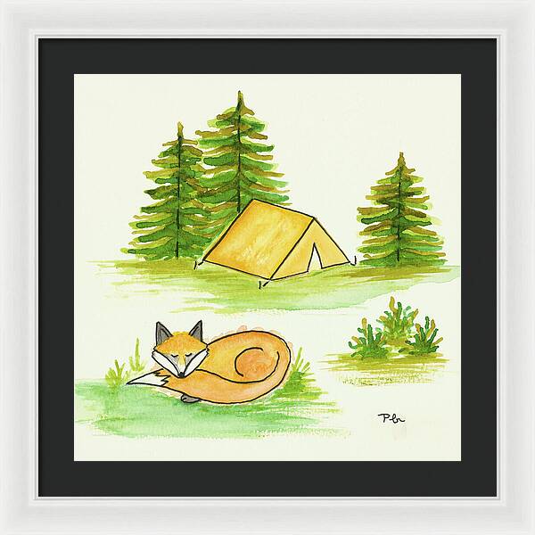 Fox Sleeping Kids Room Fine Art Print - Framed Print