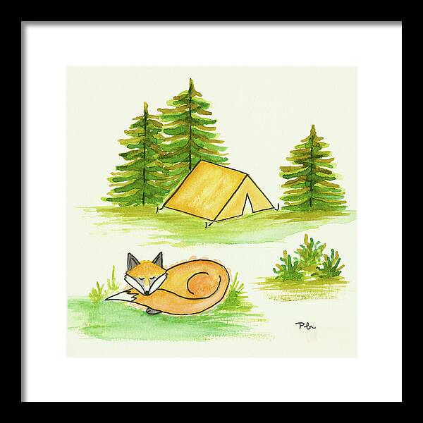 Fox Sleeping Kids Room Fine Art Print - Framed Print