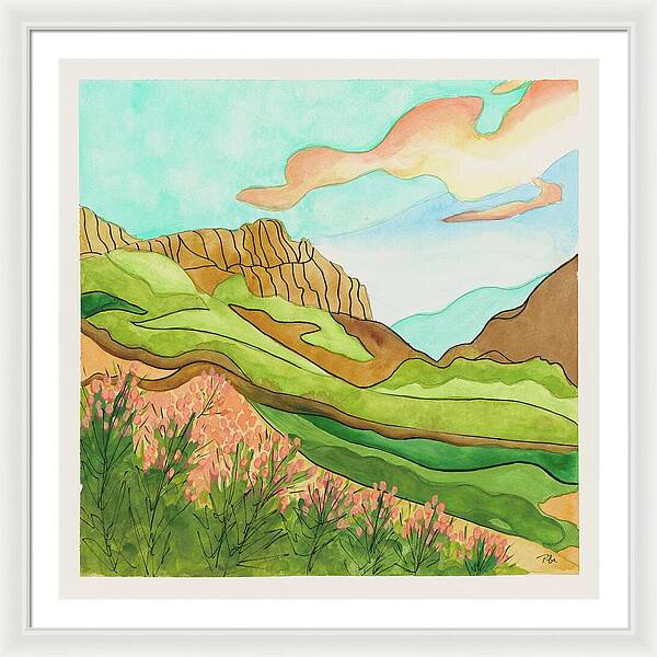 Golden Colorado Mountains Fine Art Print - Framed Print