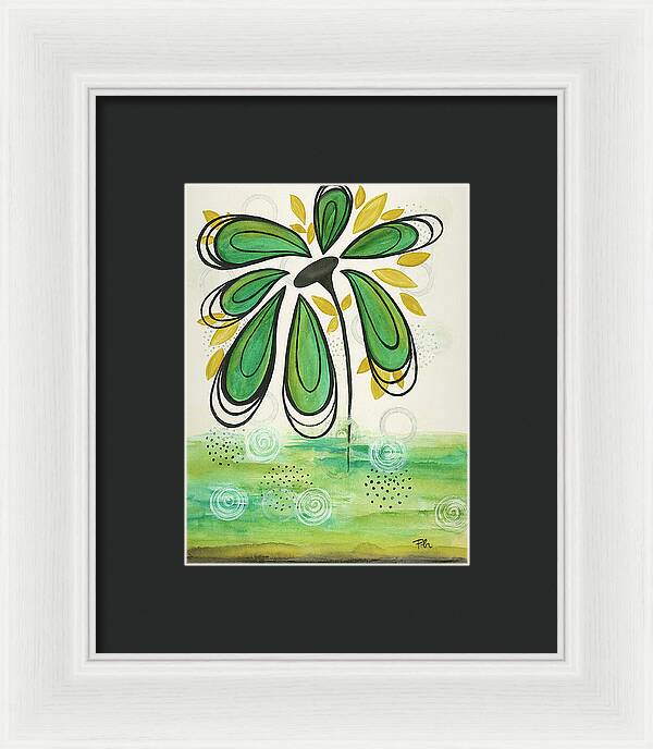 Green Flower Fine Art Print - Framed Print