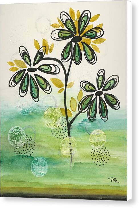 Green Floral Fine Art Print - Canvas Print