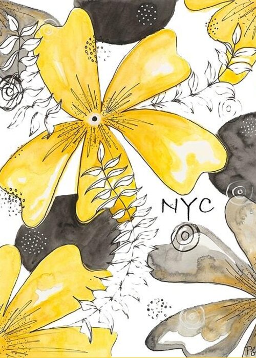 10 boxed notecards with envelopes Bloom Yellow NYC