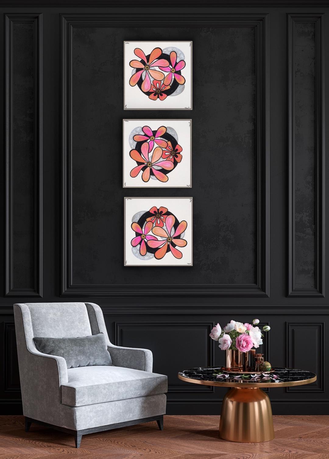 Canvas Framed Fine Art Print Circle Red