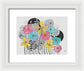 Pink Blue Yellow Floral Fine Art Print - Framed Print