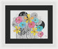 Pink Blue Yellow Floral Fine Art Print - Framed Print