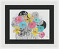 Pink Blue Yellow Floral Fine Art Print - Framed Print