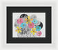 Pink Blue Yellow Floral Fine Art Print - Framed Print