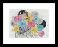 Pink Blue Yellow Floral Fine Art Print - Framed Print