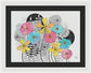 Pink Blue Yellow Floral Fine Art Print - Framed Print