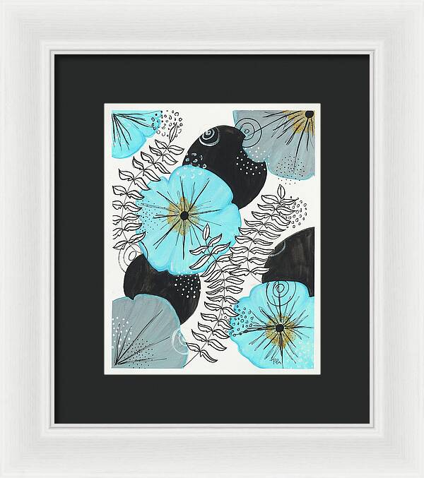 Blue Floral Fine Art Print - Framed Print