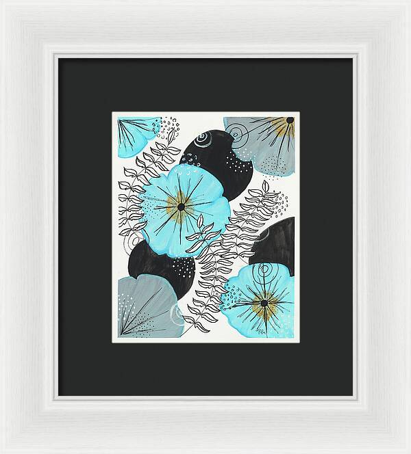 Blue Floral Fine Art Print - Framed Print