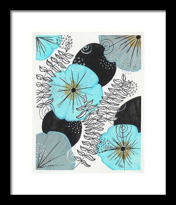 Blue Floral Fine Art Print - Framed Print