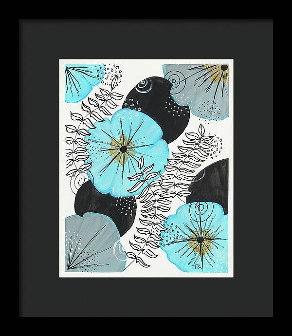 Blue Floral Fine Art Print - Framed Print