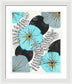 Blue Floral Fine Art Print - Framed Print