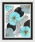 Blue Floral Fine Art Print - Framed Print