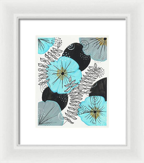 Blue Floral Fine Art Print - Framed Print