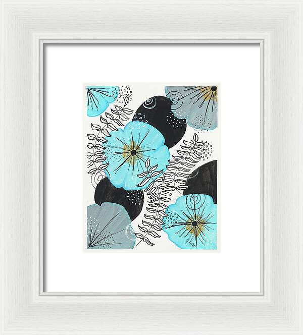 Blue Floral Fine Art Print - Framed Print