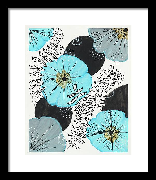 Blue Floral Fine Art Print - Framed Print