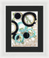 Blue Green Gold Circles Fine Art Print - Framed Print