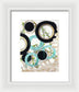 Blue Green Gold Circles Fine Art Print - Framed Print