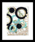 Blue Green Gold Circles Fine Art Print - Framed Print