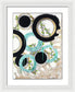 Blue Green Gold Circles Fine Art Print - Framed Print