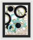 Blue Green Gold Circles Fine Art Print - Framed Print