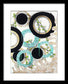 Blue Green Gold Circles Fine Art Print - Framed Print