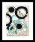 Blue Green Gold Circles Fine Art Print - Framed Print