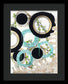 Blue Green Gold Circles Fine Art Print - Framed Print