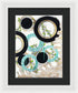 Blue Green Gold Circles Fine Art Print - Framed Print