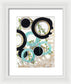 Blue Green Gold Circles Fine Art Print - Framed Print