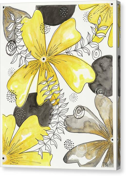 Canvas Yellow Floral Fine Art Print - Canvas Print