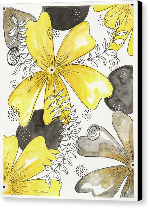 Canvas Yellow Floral Fine Art Print - Canvas Print