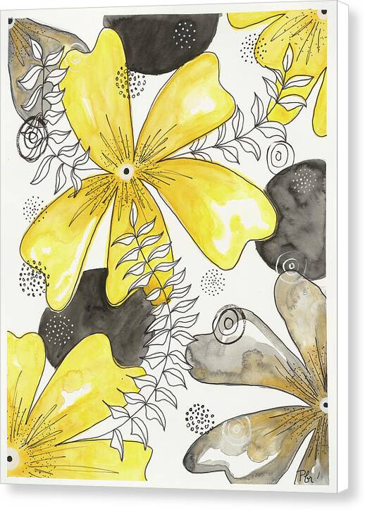 Canvas Yellow Floral Fine Art Print - Canvas Print