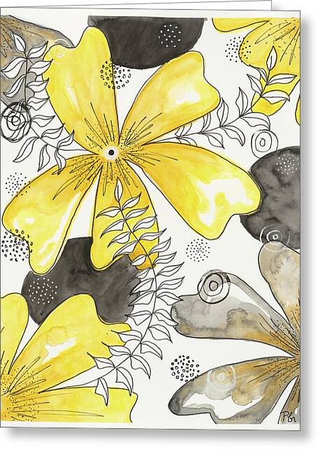 Canvas Yellow Floral Fine Art Print - Greeting Card