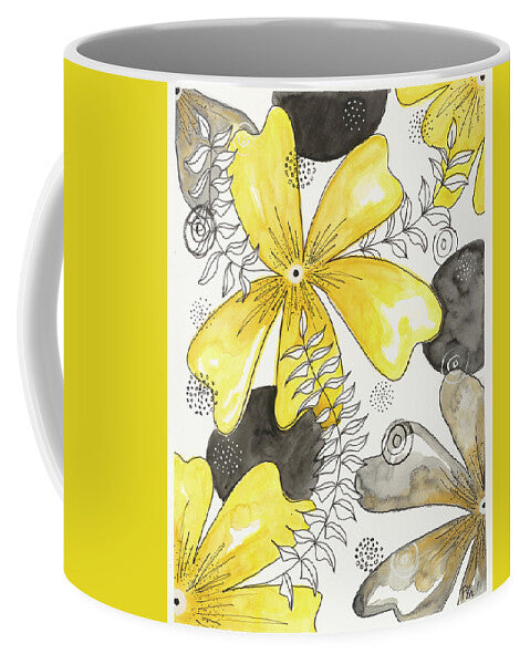 Canvas Yellow Floral Fine Art Print - Mug