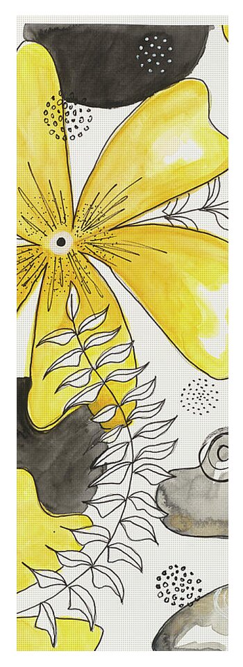 Canvas Yellow Floral Fine Art Print - Yoga Mat